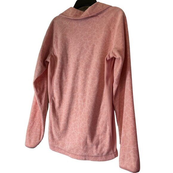 Columbia Women's Large Light Peach/Pale Pink 1/4 Zip Pullover Pattern Front Long - Picture 8 of 8